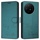 For TCL 50 XL 5G Smile Embossing RFID Leather Phone Case(Peacock Green) - 3