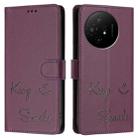 For TCL 50 XL 5G Smile Embossing RFID Leather Phone Case(Violet) - 3