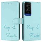 For TCL 50 5G Smile Embossing RFID Leather Phone Case(Mint Green) - 3