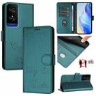 For TCL 50 5G Smile Embossing RFID Leather Phone Case(Peacock Green) - 1