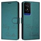 For TCL 50 5G Smile Embossing RFID Leather Phone Case(Peacock Green) - 3