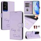 For TCL 50 5G Smile Embossing RFID Leather Phone Case(Light Purple) - 1