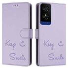 For TCL 50 5G Smile Embossing RFID Leather Phone Case(Light Purple) - 3