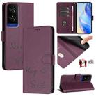 For TCL 50 5G Smile Embossing RFID Leather Phone Case(Violet) - 1