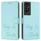 For TCL 50 SE Smile Embossing RFID Leather Phone Case(Mint Green) - 3