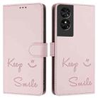 For TCL 50 SE Smile Embossing RFID Leather Phone Case(Pink) - 3