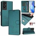 For TCL 50 SE Smile Embossing RFID Leather Phone Case(Peacock Green) - 1