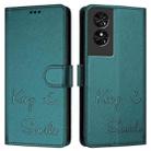 For TCL 50 SE Smile Embossing RFID Leather Phone Case(Peacock Green) - 3