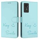 For TCL 501 Smile Embossing RFID Leather Phone Case(Mint Green) - 3