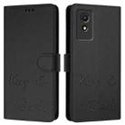 For TCL 501 Smile Embossing RFID Leather Phone Case(Black) - 3