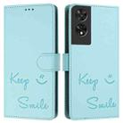 For TCL 505 Smile Embossing RFID Leather Phone Case(Mint Green) - 3