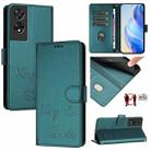 For TCL 505 Smile Embossing RFID Leather Phone Case(Peacock Green) - 1