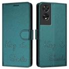 For TCL 505 Smile Embossing RFID Leather Phone Case(Peacock Green) - 3