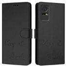 For TCL 405 / 406 / 408 Smile Embossing RFID Leather Phone Case(Black) - 3