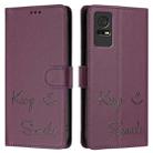 For TCL 405 / 406 / 408 Smile Embossing RFID Leather Phone Case(Violet) - 3