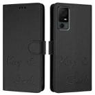 For TCL 40 XL / 40 T T608DL Smile Embossing RFID Leather Phone Case(Black) - 3