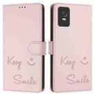 For TCL 403 Smile Embossing RFID Leather Phone Case(Pink) - 3