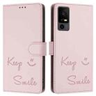 For TCL 40 R 5G Smile Embossing RFID Leather Phone Case(Pink) - 3