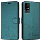 For TCL 40 R 5G Smile Embossing RFID Leather Phone Case(Peacock Green) - 3