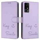 For TCL 40 R 5G Smile Embossing RFID Leather Phone Case(Light Purple) - 3