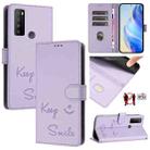 For TCL 30 XL T701DL Smile Embossing RFID Leather Phone Case(Light Purple) - 1