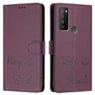 For TCL 30 XL T701DL Smile Embossing RFID Leather Phone Case(Violet) - 3