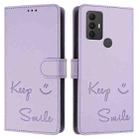 For TCL 305 / 306 Smile Embossing RFID Leather Phone Case(Light Purple) - 3