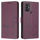 For TCL 305 / 306 Smile Embossing RFID Leather Phone Case(Violet) - 3