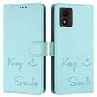 For TCL 303 Smile Embossing RFID Leather Phone Case(Mint Green) - 3