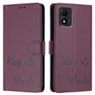 For TCL 303 Smile Embossing RFID Leather Phone Case(Violet) - 3