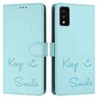 For TCL 30T T603DL Smile Embossing RFID Leather Phone Case(Mint Green) - 3