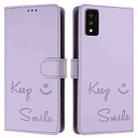 For TCL 30T T603DL Smile Embossing RFID Leather Phone Case(Light Purple) - 3