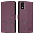 For TCL 30T T603DL Smile Embossing RFID Leather Phone Case(Violet) - 3