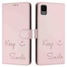 For TCL 30Z T602DL Smile Embossing RFID Leather Phone Case(Pink) - 3