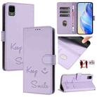 For TCL 30Z T602DL Smile Embossing RFID Leather Phone Case(Light Purple) - 1