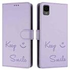 For TCL 30Z T602DL Smile Embossing RFID Leather Phone Case(Light Purple) - 3