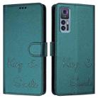 For TCL 30 4G / 30 5G / 30 Plus Smile Embossing RFID Leather Phone Case(Peacock Green) - 3