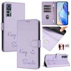 For TCL 30 4G / 30 5G / 30 Plus Smile Embossing RFID Leather Phone Case(Light Purple) - 1