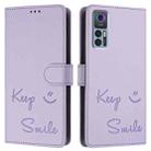 For TCL 30 4G / 30 5G / 30 Plus Smile Embossing RFID Leather Phone Case(Light Purple) - 3