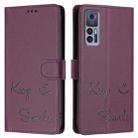 For TCL 30 4G / 30 5G / 30 Plus Smile Embossing RFID Leather Phone Case(Violet) - 3