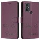 For TCL 30 SE Smile Embossing RFID Leather Phone Case(Violet) - 3