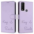 For TCL 30 XE 5G Smile Embossing RFID Leather Phone Case(Light Purple) - 3