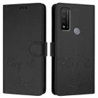 For TCL 20 R 5G Smile Embossing RFID Leather Phone Case(Black) - 3