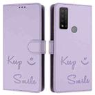 For TCL 20 R 5G Smile Embossing RFID Leather Phone Case(Light Purple) - 3