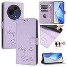 For TCL 60 NxtPaper Smile Embossing RFID Leather Phone Case(Light Purple) - 1