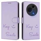 For TCL 60 NxtPaper Smile Embossing RFID Leather Phone Case(Light Purple) - 2