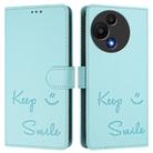 For TCL 605 / 60 SE Smile Embossing RFID Leather Phone Case(Mint Green) - 2