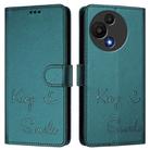 For TCL 605 / 60 SE Smile Embossing RFID Leather Phone Case(Peacock Green) - 2