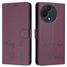 For TCL 605 / 60 SE Smile Embossing RFID Leather Phone Case(Violet) - 2