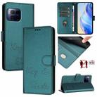 For T-Mobile REVVL 7 Pro 5G Smile Embossing RFID Leather Phone Case(Peacock Green) - 1